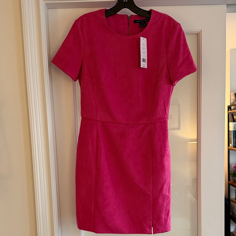 NWT French Connection Faux Suede Pink Shift Dress